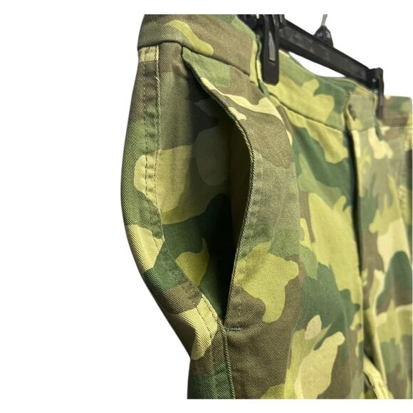 J. CREW Pants Women's Sz 18 Green Camouflage Straight Twill Mid Rise Girlfriend - Picture 5 of 8